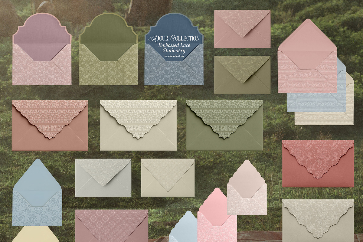 Ajour Embossed Lace Stationery, a Texture Graphic by alonahaidash (Photo 9 of 16)