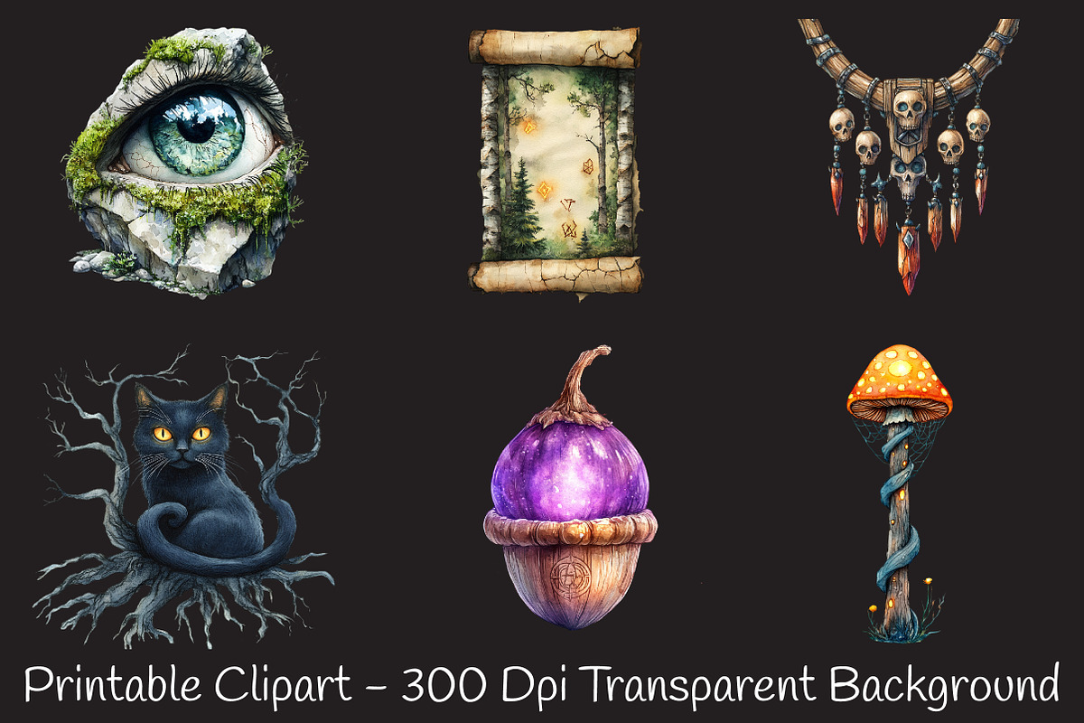 Halloween Forest Nymph Fray Clipart, an Illustration by RobertsArt (Photo 2 of 7)