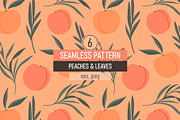 Peaches and leaves seamless pattern, a Pattern Graphic by hanifa_design (Thumbnail 1 of 5)