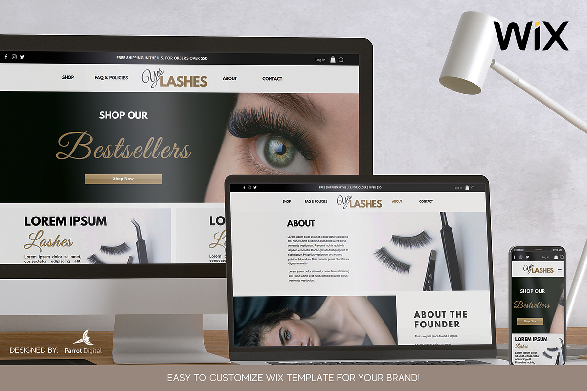 Elegant Lashes Website for Wix, a Landing Page Template by Parrot Designs (Photo 1 of 4)