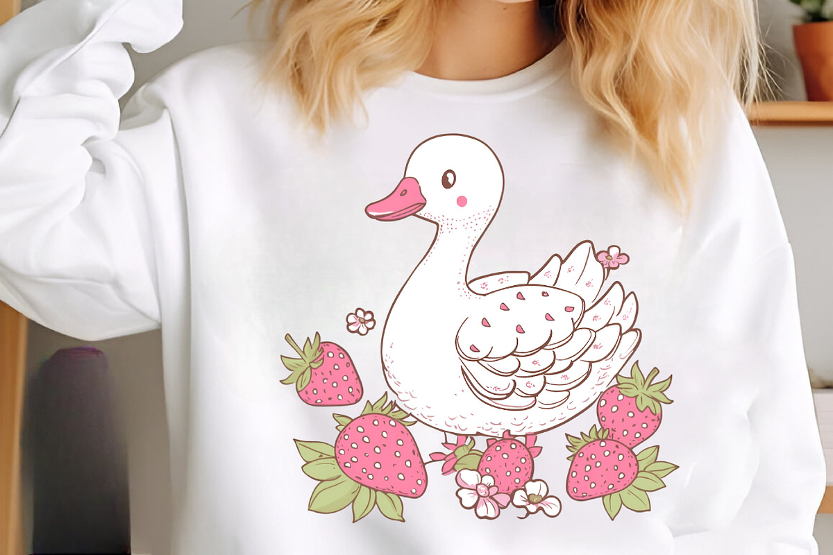 Strawberry Summer Goose Clipart, an Illustration by SinaCreation (Photo 6 of 11)