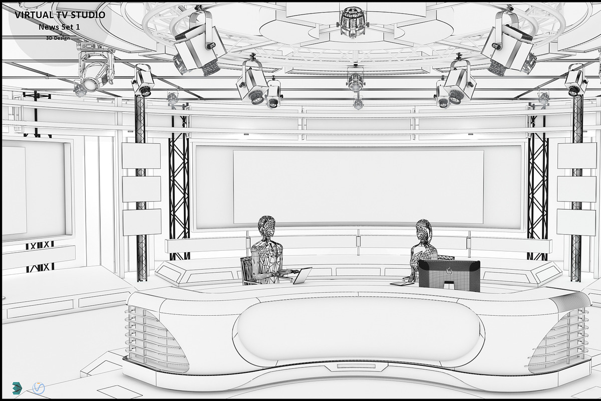 TV Studio Collection Vol 6 - 2 PCS, an Architecture 3D Model by akerStudio (Photo 22 of 98)