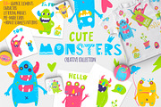 Cute monsters collection, an Illustration by Kate Art (Thumbnail 1 of 14)
