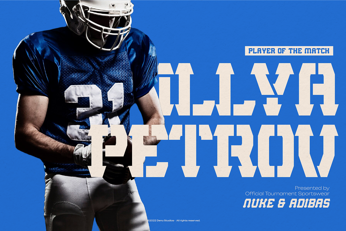 Rookie Assist | Sport Display Font, a Slab Serif Font by Denustudios (Photo 6 of 12)