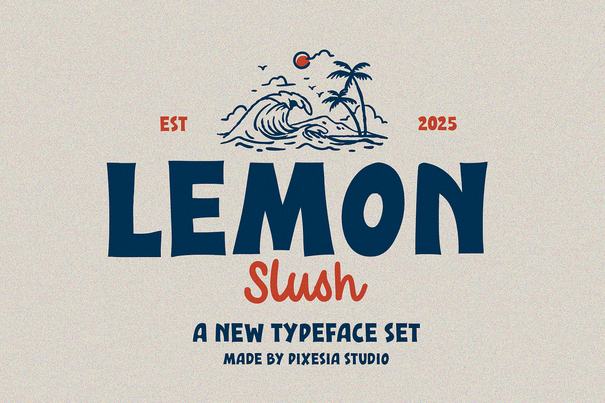 Lemon Slush – Vintage Retro Font Duo, a Font by Pixesia Studio (Photo 1 of 14)