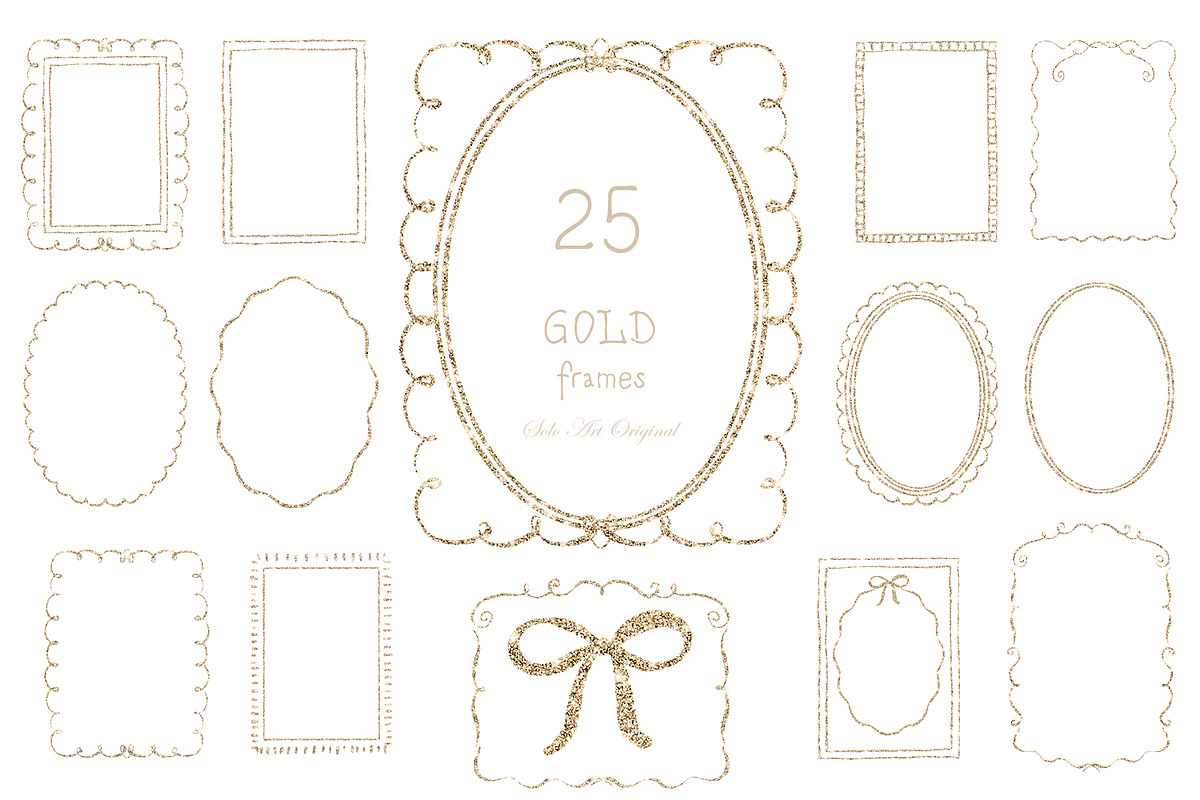 Whimsical Gold Frames Hand drawn, a Graphic by Solo Art Original (Photo 2 of 14)