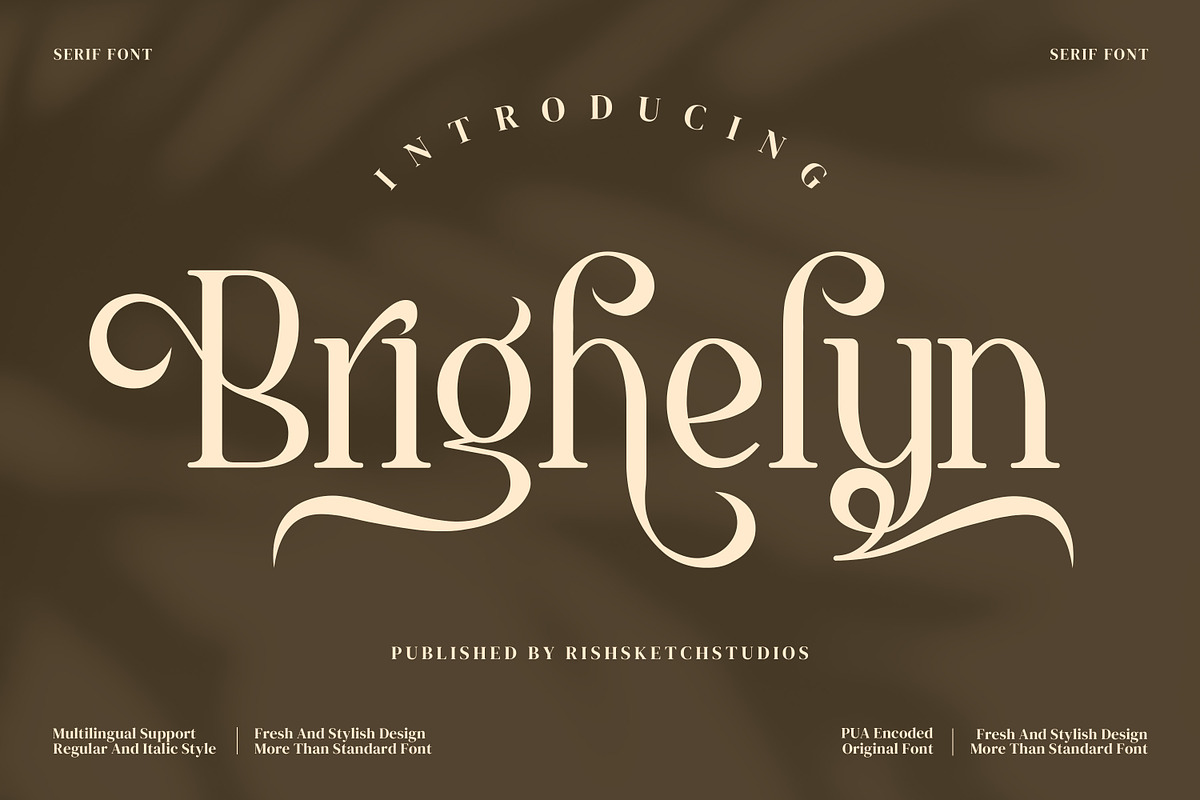 Brigehelyn Serif Fonts, a Serif Font by mahstudios (Photo 1 of 15)
