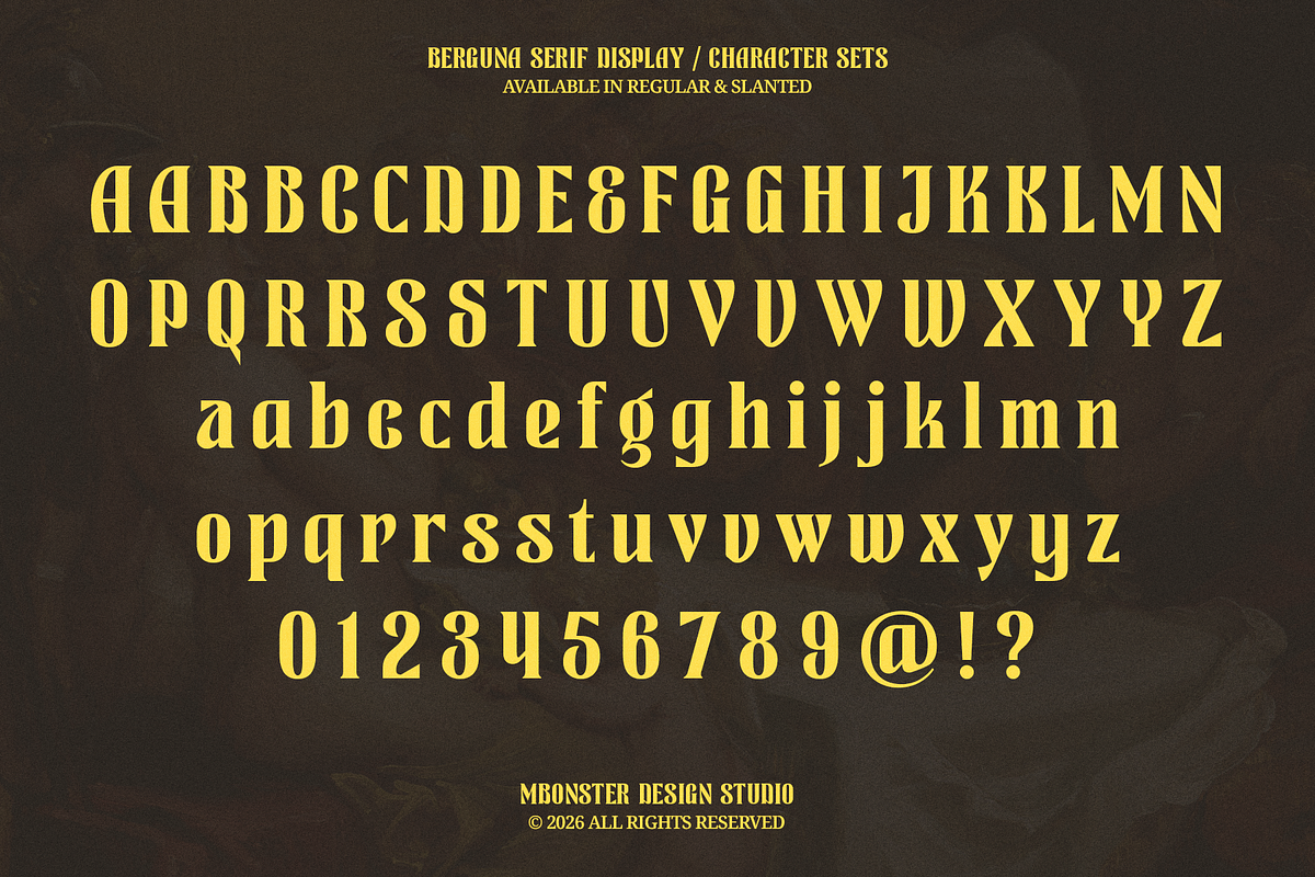 Berguna - A Serif Display Typeface, a Serif Font by Mbonster Design Studio (Photo 9 of 10)