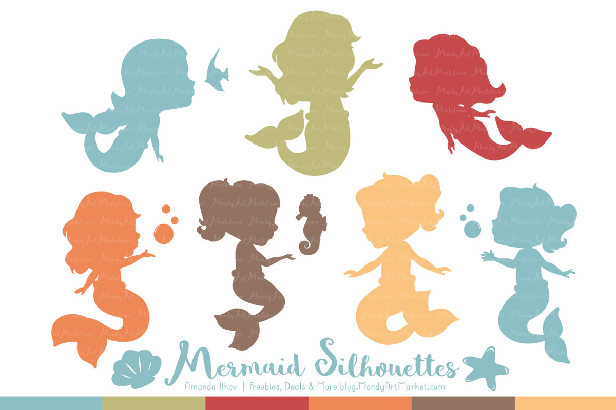 Mermaid Silhouettes in Vintage Boy, an Illustration by Amanda Ilkov (Photo 1 of 3)