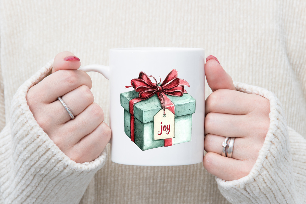 Whimsical Christmas Gift Box Clipart, an Illustration by designcity5 (Photo 4 of 5)