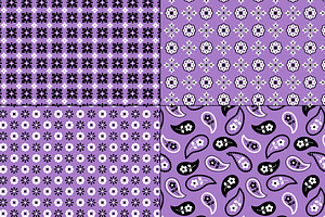 Seamless Purple Bandana Patterns