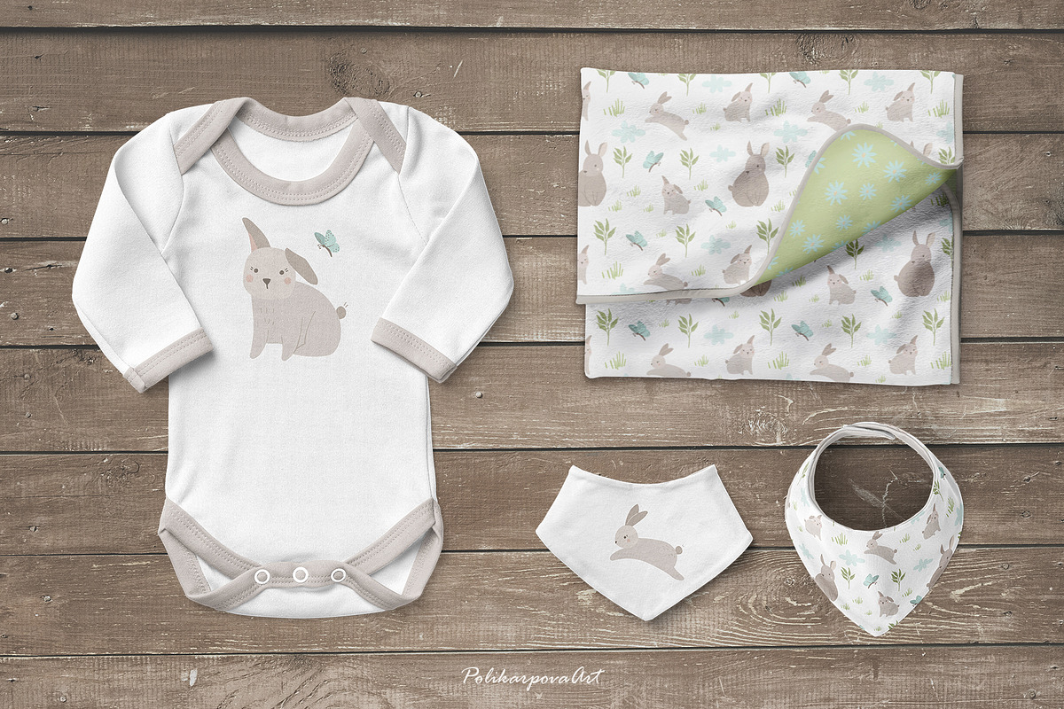 SPRING FARM animals clipart, pattern, an Animal Illustration by polikarpovaart (Photo 7 of 10)