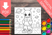79 Printable Alien Coloring Pages, a Brochure Template by LA Design (Thumbnail 5 of 10)