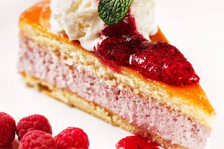 Slice of cake with ice cream. High quality photo., a Food & Drink Photo by FoodStock