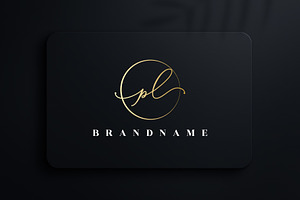 letter PL handwritten signature logo