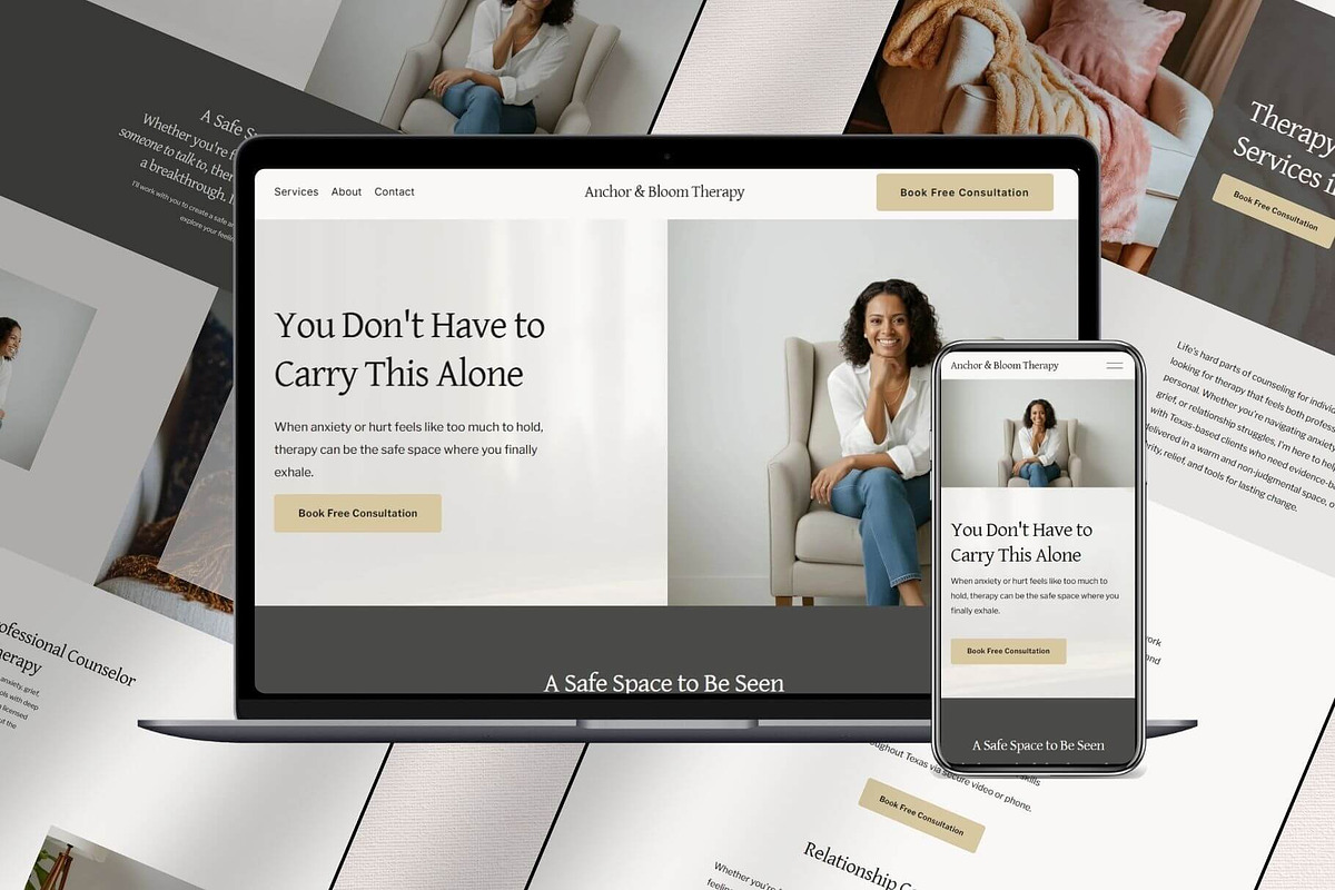Therapist Squarespace Template, a Squarespace Template by Pretty Boss Designs (Photo 1 of 6)