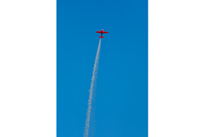Stunt aerobatic plane performing