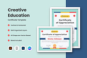 Creative Education Certificate Templ, a Print Template by twinstd (Thumbnail 1 of 3)