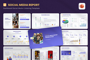 Social Media Report Powerpoint, a Presentation Template by UX Dummy