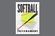 Softball vector poster set., a Sport Illustration by PoPaShop (Thumbnail 7 of 8)