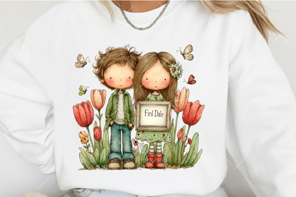 Whimsical Valentine Couple Clipart, an Illustration by OK Design (Photo 6 of 6)