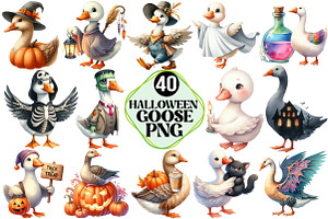 Halloween Goose Clipart, an Illustration by Pixels.Craft