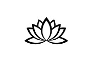 Lotus Flower Vector Icon Bundle, an Illustration by yasushie (Thumbnail 9 of 51)