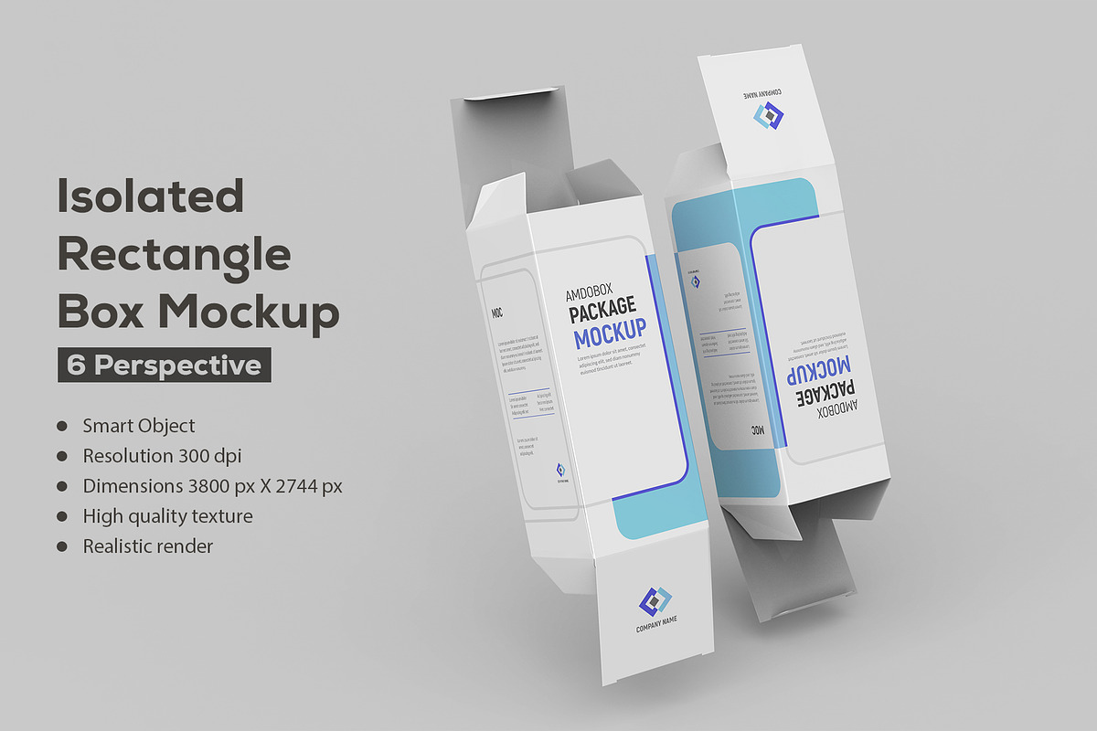 Isolated Rectangle Box Mockup, a Packaging Mockup by Ram Studio LLC (Photo 1 of 6)