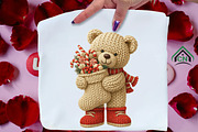 Knitted Christmas Teddy Bear Png, an Illustration by Craft Nest (Thumbnail 2 of 6)