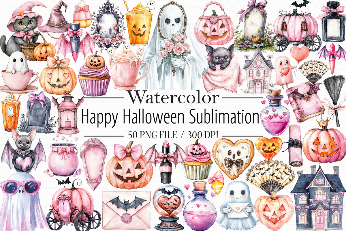 Happy Halloween Sublimation, an Illustration by Libby Wishes