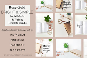 Rose Gold Bright and Simple Desktop 
