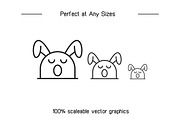 Yawning and Amazed Rabbit Emojis Set, an Outline Icon by Designfour (Thumbnail 7 of 7)
