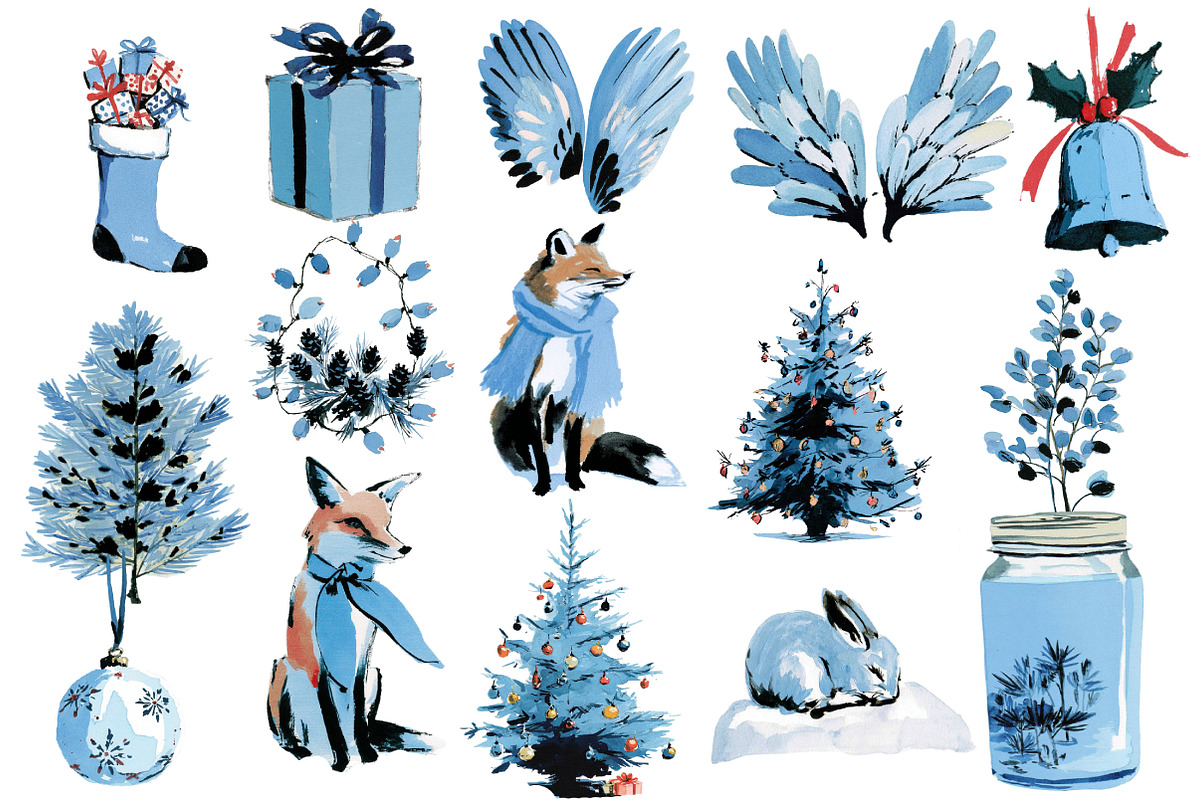 Watercolor Christmas Decor Clipart, an Illustration by Designworld (Photo 2 of 5)
