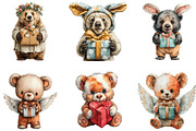 Cute Teddy Bear Pink Gift Box Clipar, an Illustration by CraftArtStudio (Thumbnail 2 of 6)