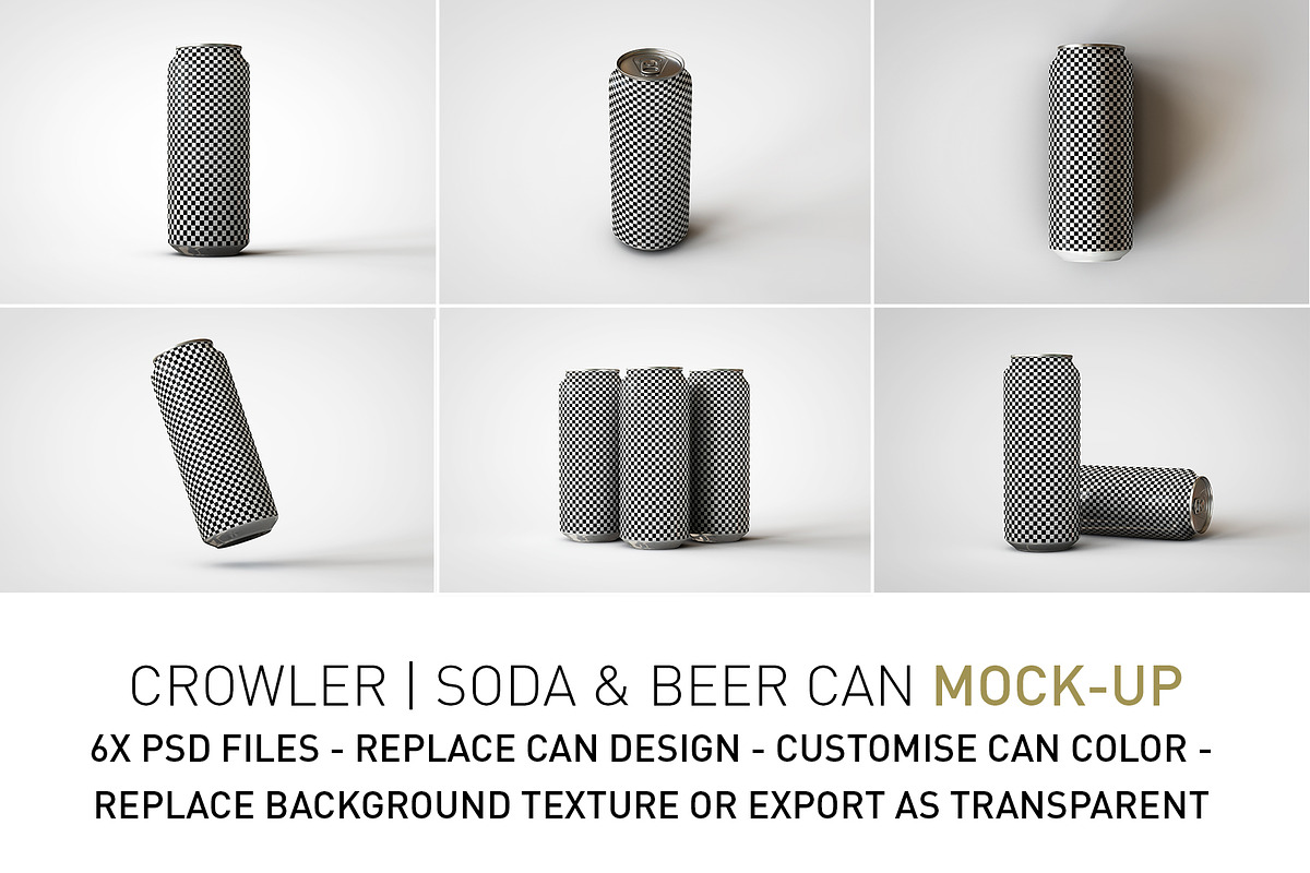 Crowler Beer Can | Soda Can Mock-Up, a Cups & Container Mockup by TSOBG (Photo 2 of 14)