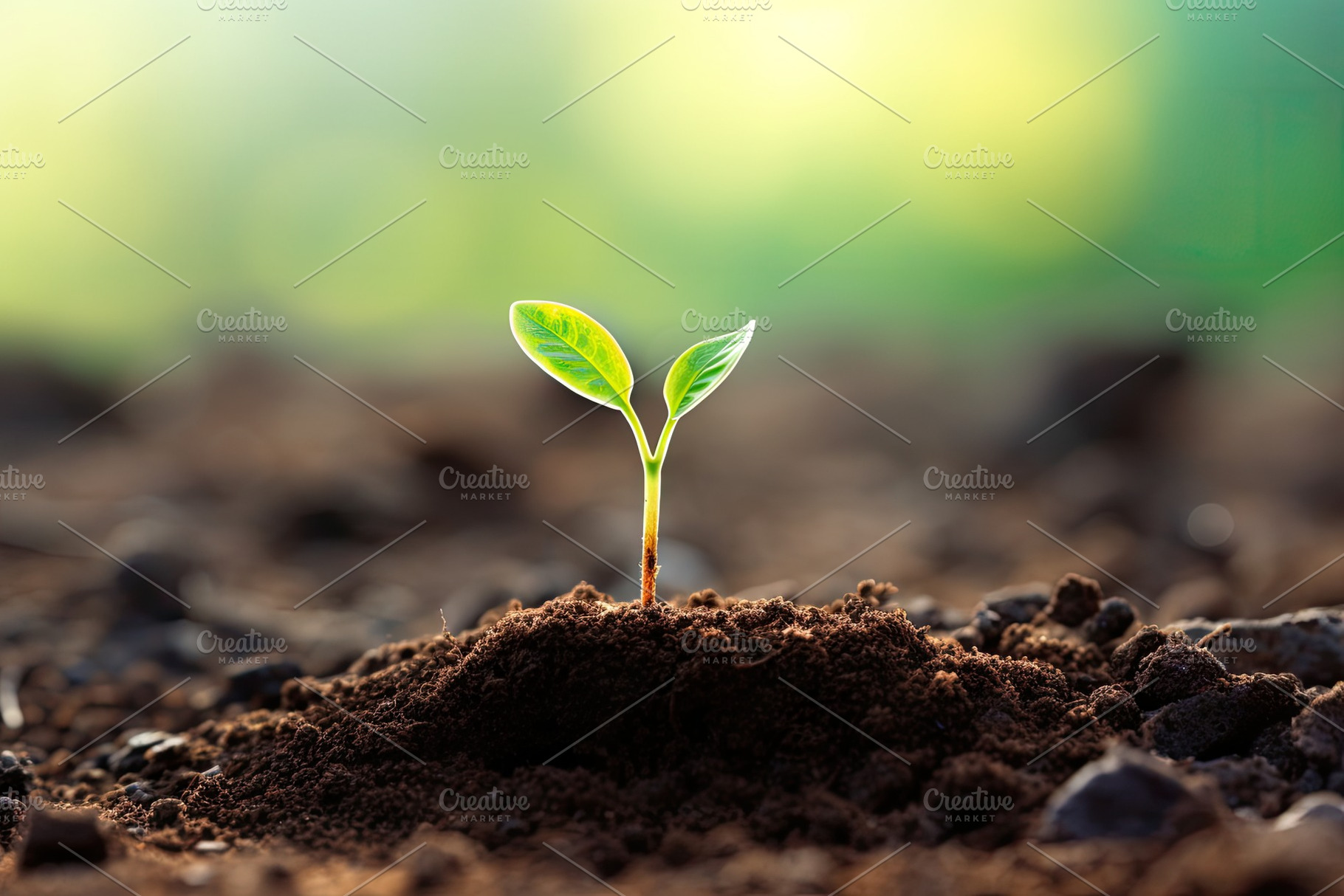Green plant seedling illustrating co, a Photo by Iftikhar Alam
