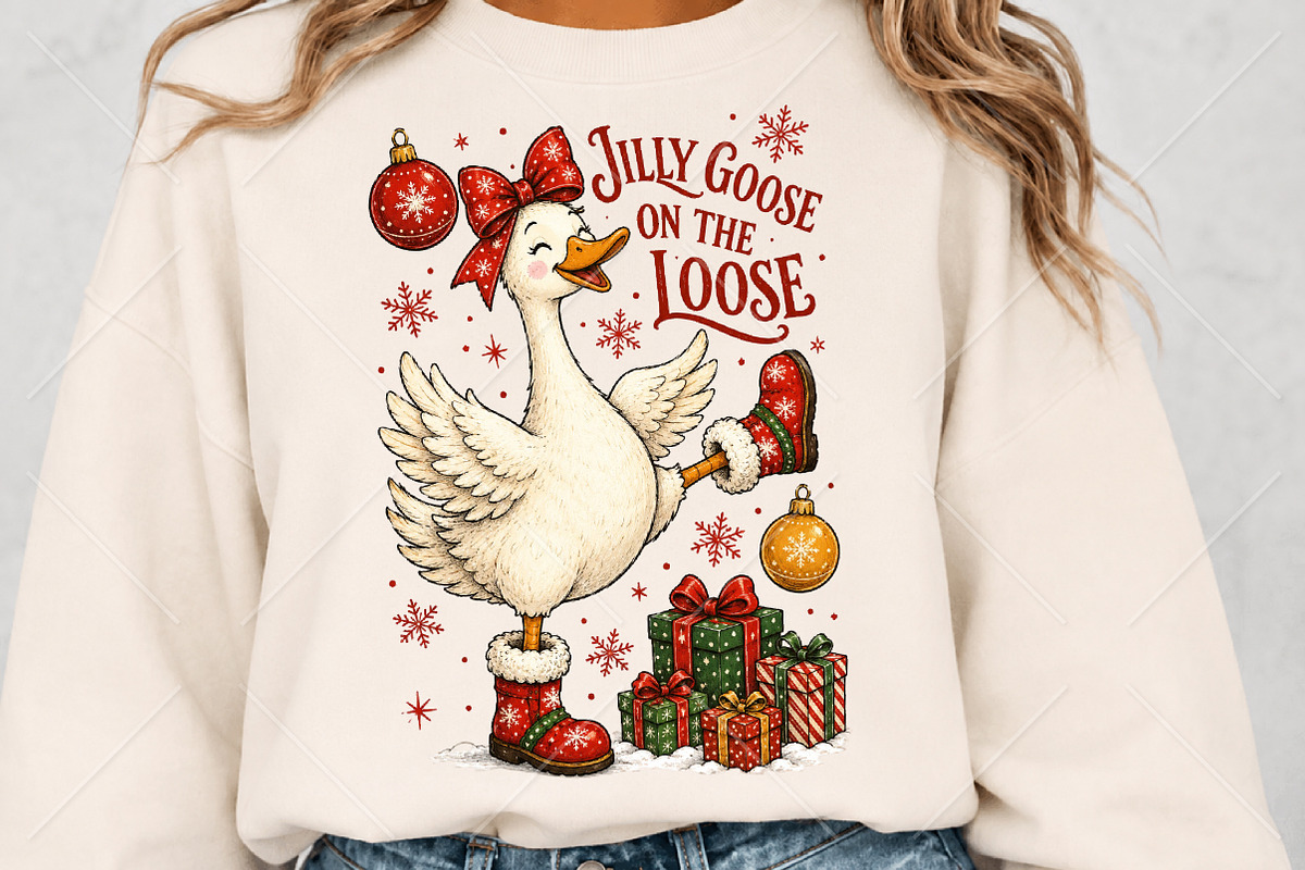 Jolly Goose on the Loose Christmas, a Seasonal Illustration by Canvas Craft (Photo 1 of 5)