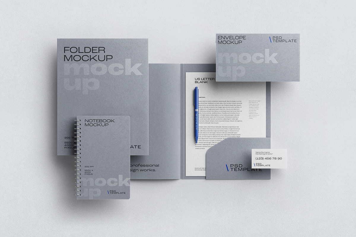 Elegant Branding Mockup Set, an Advertising Mockup by mockupatelier (Photo 4 of 9)