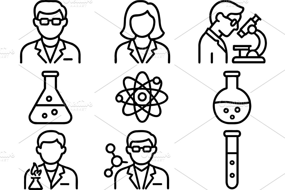 Collection of vector line icons, an Illustration by ZinetroN