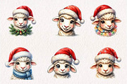 Funny Festive Sheep Faces, a Seasonal Illustration by CreationArt (Thumbnail 4 of 7)