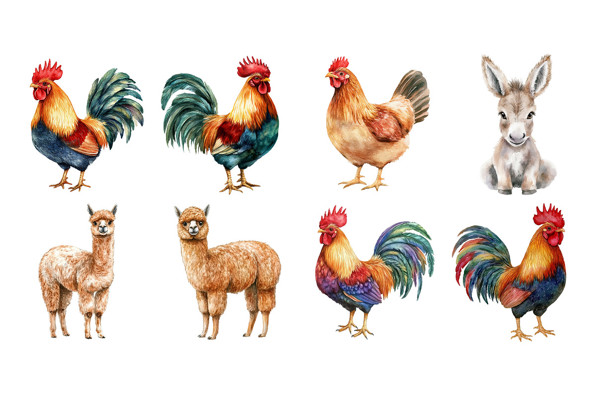 Quirky Farm Animals Clipart PNG, a Seasonal Illustration by CitraGraphics (Photo 3 of 4)