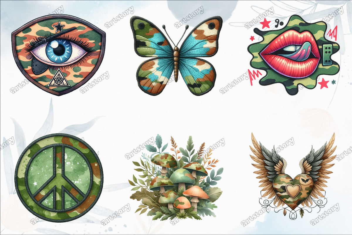 Camo Patches Sublimation PNG Bundle, a Graphic by designcity5 (Photo 3 of 9)
