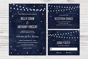 Printable Celestial Wedding Set PSD, an Invitation Template by Pixejoo