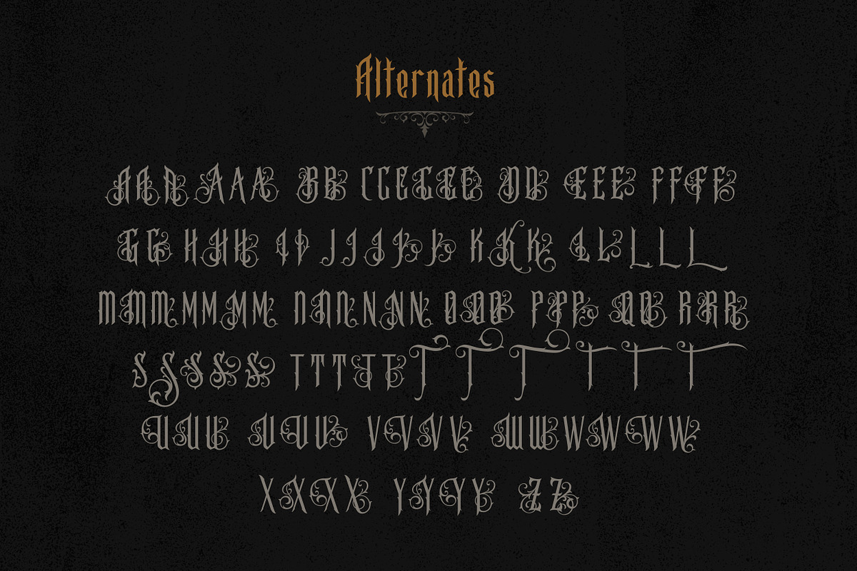 BaeSide Ornate Blackletter Font, a Blackletter Font by StockMamba (Photo 8 of 10)
