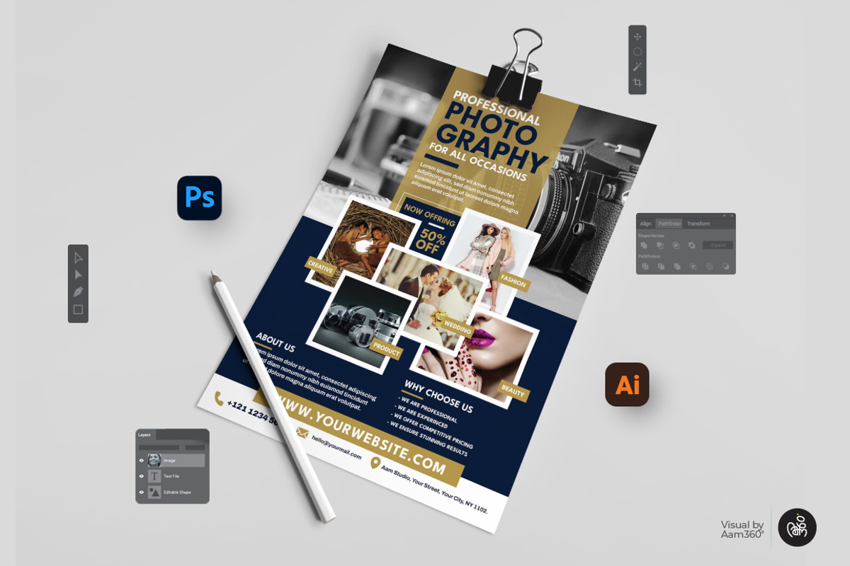 Photography Flyer Template, a Flyer Template by Aam360 (Photo 3 of 3)