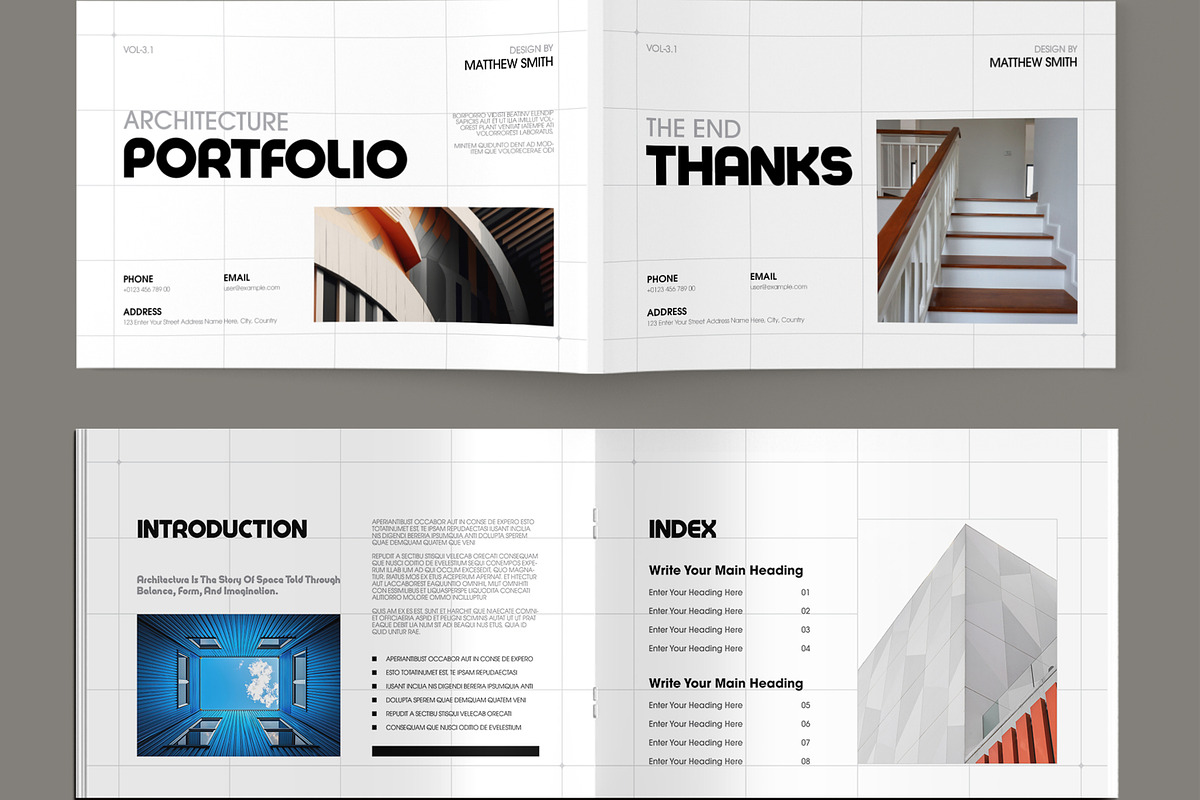 Modern Architecture Portfolio Design, a Brochure Template by MightyDesign (Photo 2 of 8)