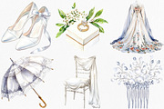 Watercolor White Wedding Day Clipart, an Illustration by Canvas Craft (Thumbnail 2 of 8)
