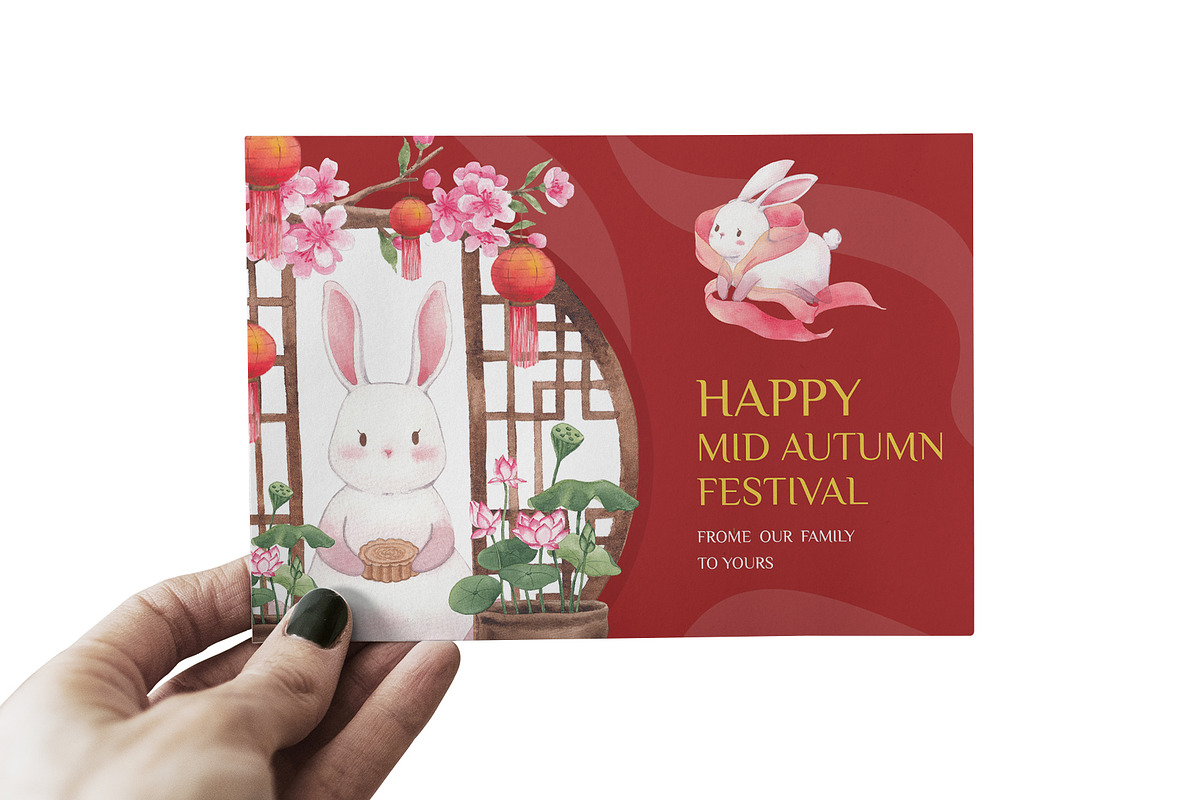 Mid-Autumn Festival & White Rabbit, an Animal Illustration by CreativeValuation (Photo 15 of 17)