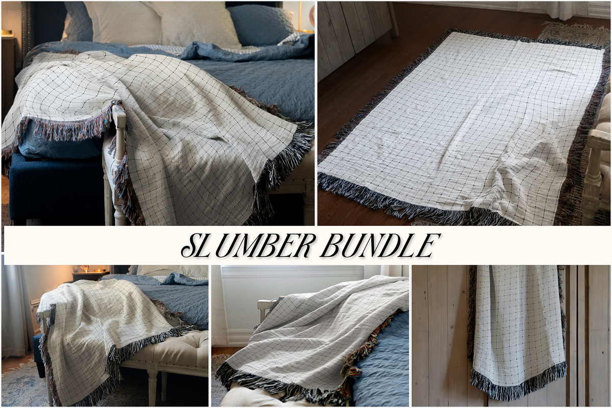 BEST SELLERS BUNDLE - Woven Blanket, a Household Mockup by VisualGrid (Photo 3 of 13)