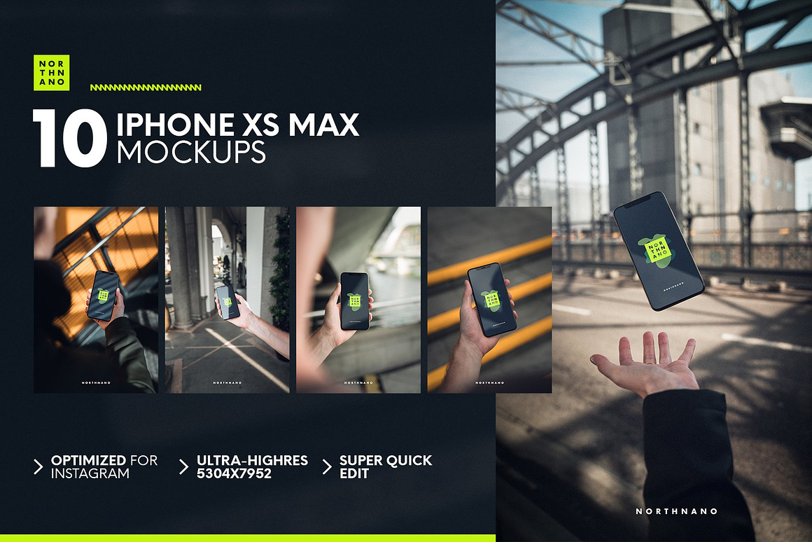 MEGA PSD MOCKUP BUNDLE 40 IN 1, an iPhone Mockup by North&Nano (Photo 4 of 11)